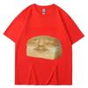 Funny Bread Pattern Print T-shirts Humor Creativity Short Sleeve Casual Men's and Women's Unisex T-shirts