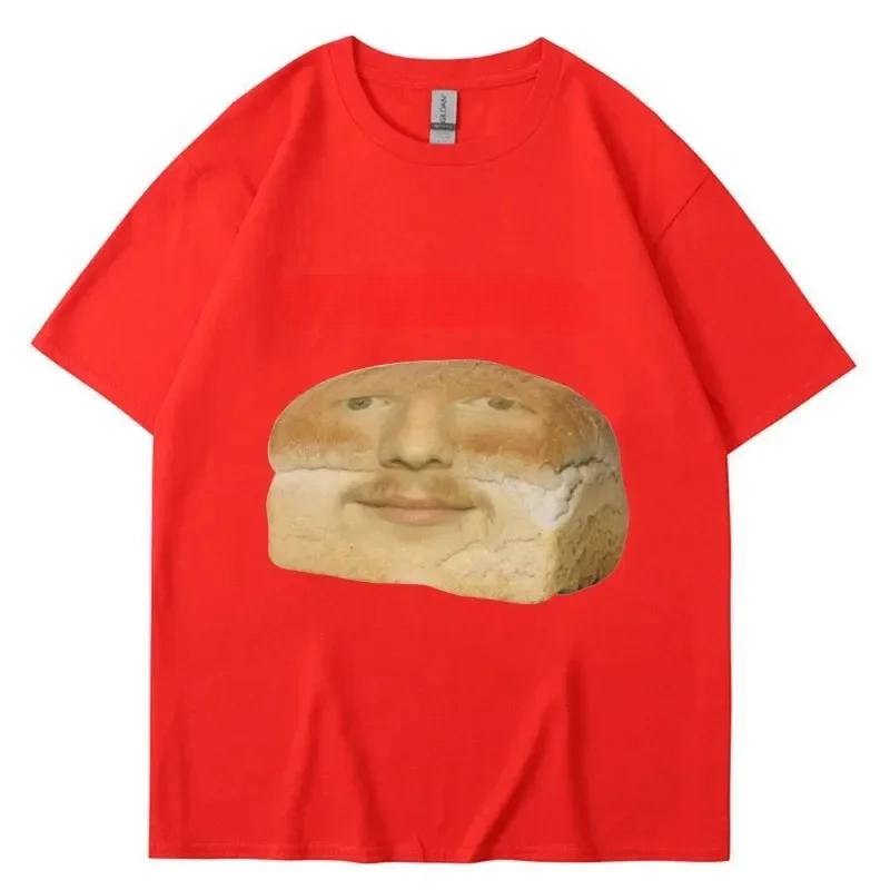 Funny Bread Pattern Print T-shirts Humor Creativity Short Sleeve Casual Men's and Women's Unisex T-shirts