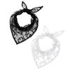 Romance Lace Head Scarf Elegant Bandana for Women Girl Outdoor Activity Flower Sheer Head Scarf for Daily Outfit