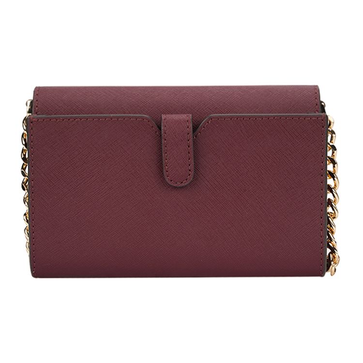 Michael Kors Jet Set Letter Logo Solid Color Flap Chain Leather Envelope Shoulder Bag Medium Women shoulder bag Burgundy 35S0GTVC2L-MERLOT