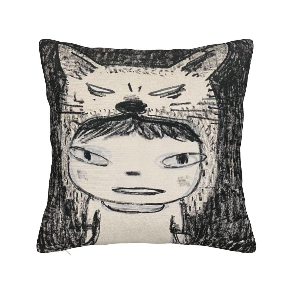 Art Yoshitomo Nara Printed Pillowcase Cushion Cover Throw Pillow Cover Warm Bed Decoration Square Multiple Sizes