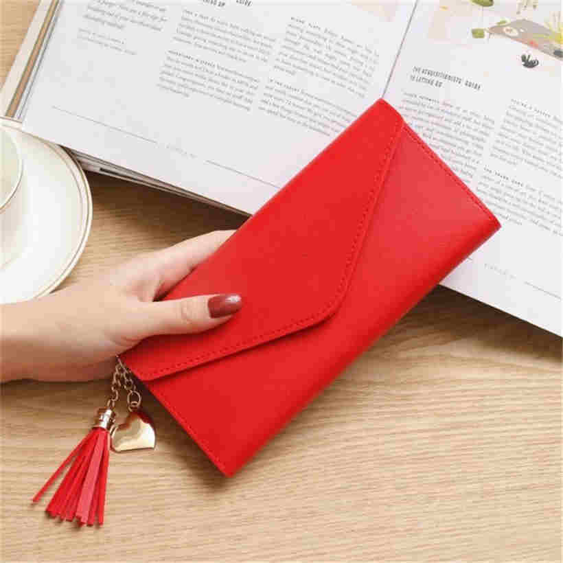 Fashion Long Lady Wallet with Large Capacity Tassel Coin Purse Card Holders Handbag