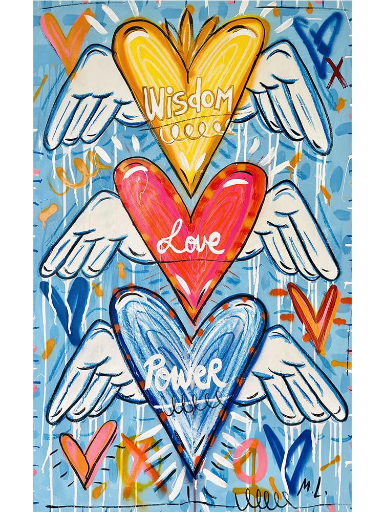 

Абстрактное Сердце Ангел Любовь Мудрость Мощность Плакаты Холст Картина Граффити Настенное Искусство Для Детской Комнаты Украшения Дома Без Рамы 21x30cm No Frame