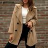 Women's Double-Breasted Long Sleeve Coat Loose Fit Winter Fall Fashion Outerwear