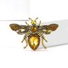 Stylish Luxury Glass Bee Brooches for Women Unisex Rhinestone Insect Pins Event Party Backpack Decoration Clothes Accessories