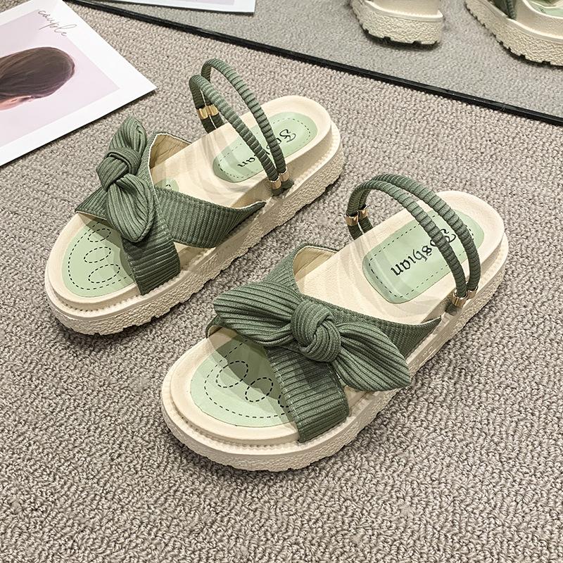 

Cool slippers women s summer wear 2025 new fashion two wear out muffin platform beach shoes 40 зелёный