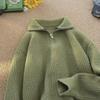 Trendy Men's Half Turtleneck Knitted Sweater: Loose, Solid Color, Casual, Autumn/Winter Style
