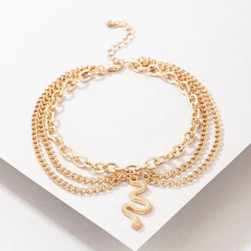 Bracelet de cheville à pompon couleur or argent style bohème, breloque serpent/étoile de mer/cœur, chaîne sexy pour jambe, bijoux de plage