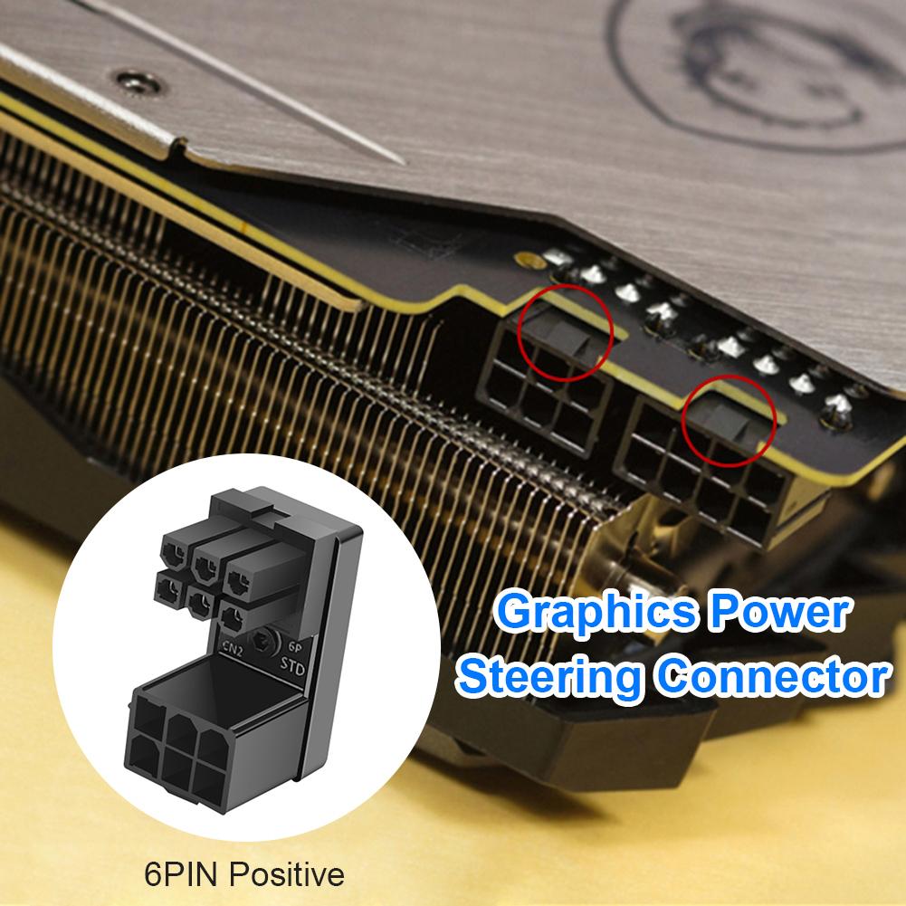 ATX 8Pin 6Pin Female to Male 90/180 Degree Angled Turning Connector Power Adapter Elbow Head for Graphics Video Card GPU Adapter