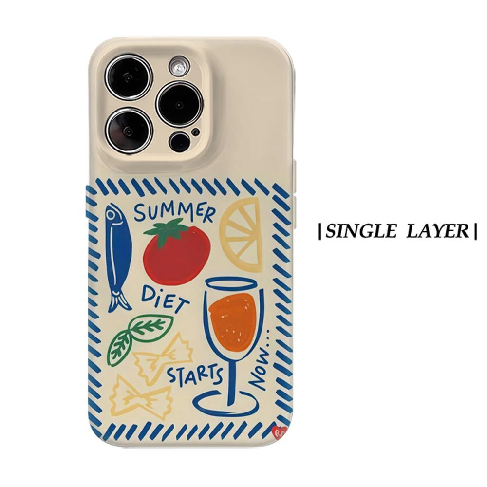 

Чехол с летним настроением для IPhone 17 16 15 14 13 Pro Max Plus, для магнитного, однослойный, двухслойный, прочный чехол IPHONE17PROMAX