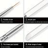 3Pcs Acrylic Dipping Nail Powder Pen Nail Liner Brushes For Manicure Pedicure, Nail Brush Pen, Acrylic Powder Dipping Pen, Nail Painting Drawing Pen