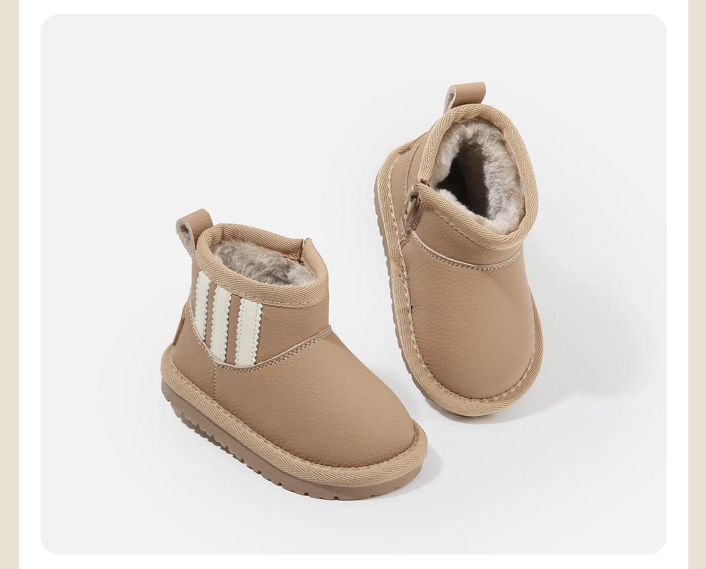 2025 Winter Kids' Warm Shoes - Korean Style Non-Slip Snow Boots with Thick Soft Cotton Soles for Boys and Girls