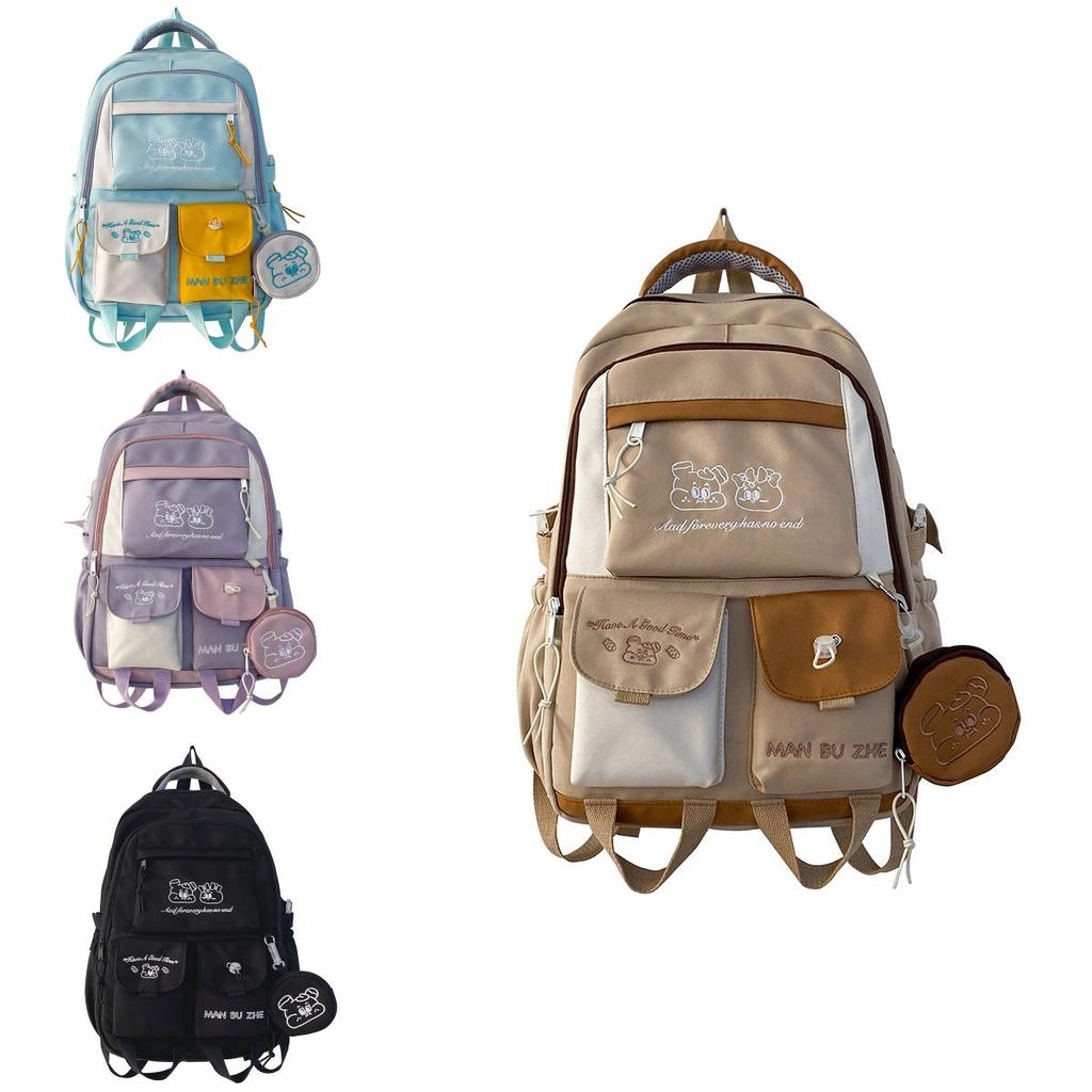 Nylon Backpack With Breathable Design For School Teens Characters Included)**
