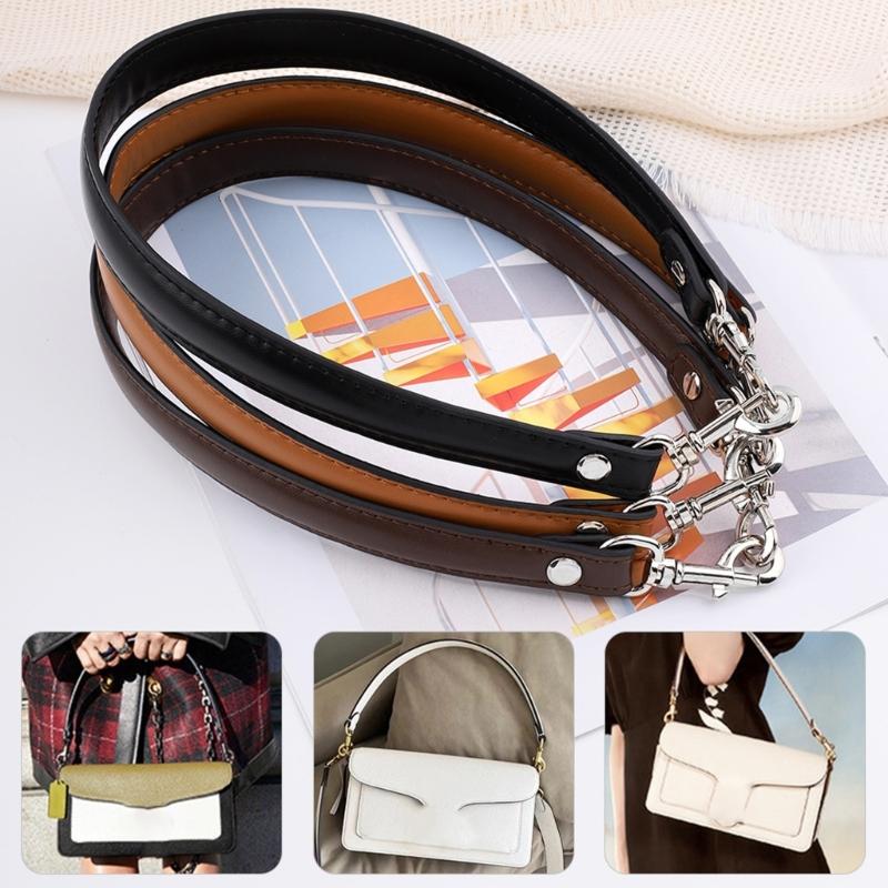 Fashionable Shoulder Strap Replacement for Shoulder Handbags with Golden Buckle Versatile Black PU Leather Belt