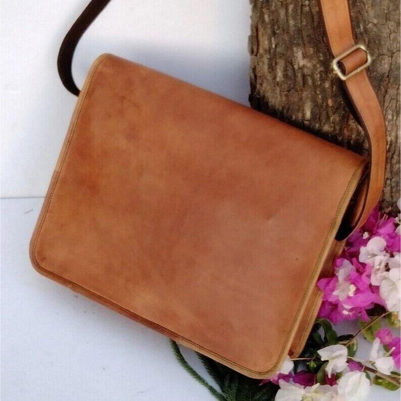 Vintage Briefcase Satchel Soft Leather Laptop Messenger Bag Shoulder