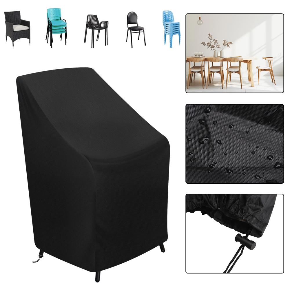 Waterproof 210D Oxford Stacking Chair Cover Outdoor Rain Snow Dust UV Resistant Patio Furniture Protector