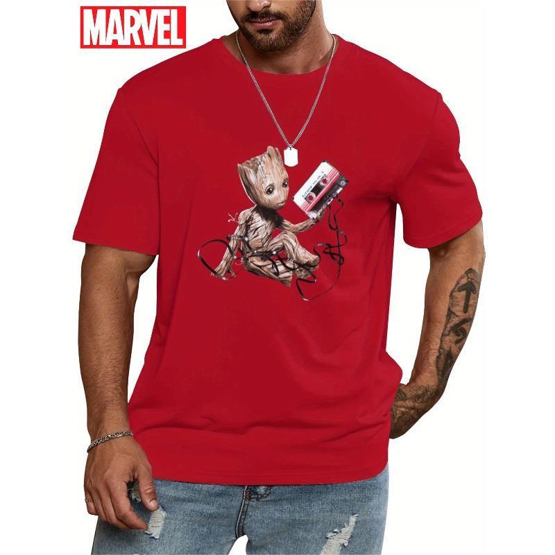 

Superhero Groot Cartoon Printed T-shirt Marvel Summer New Men s and Women s Plus Size Trendy Loose Casual Short Sleeved Top S