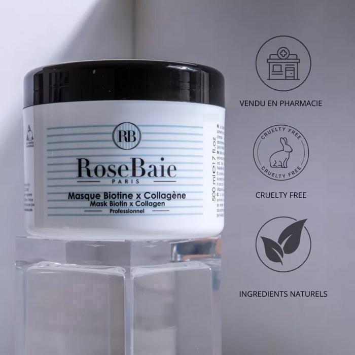 Haarmaske - RoseBaie - Biotin X Kollagen - 500 ml - Gegen Haarausfall - Unisex