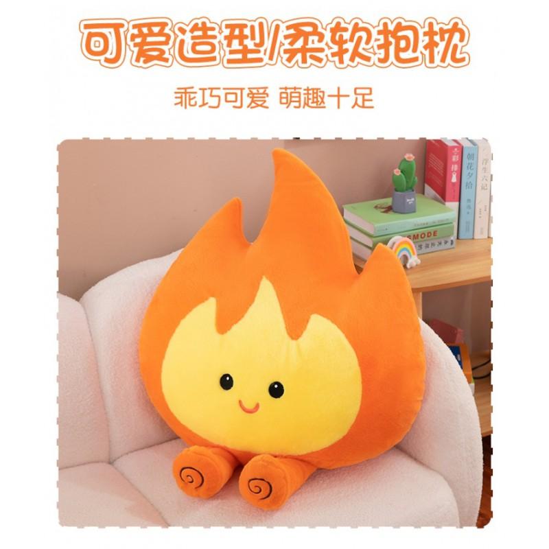 Flame-Shaped Plush Pillow Soft Stuffed Toy Kids Decorative Cushion Office Back Support Fun Gift