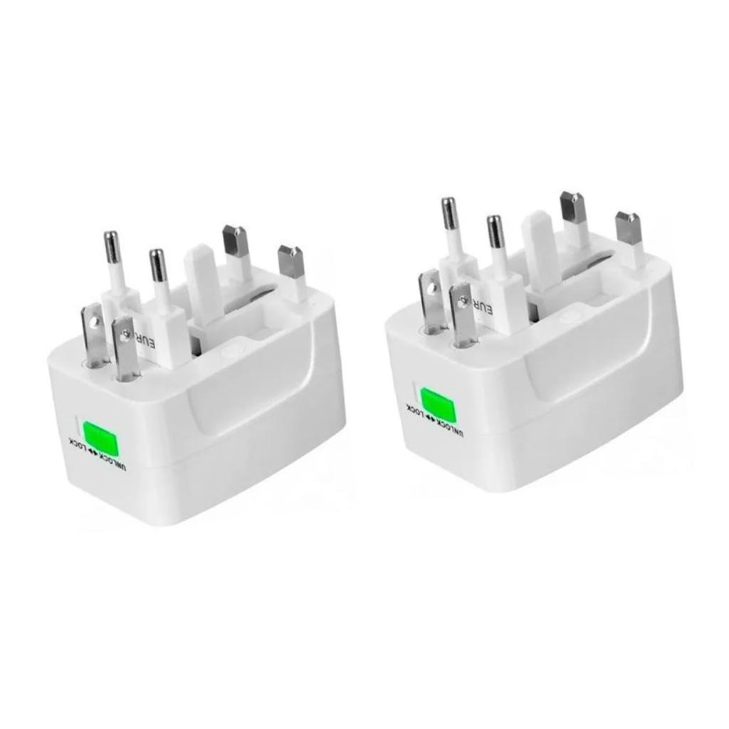 2PCS Power Conversion Plug ABS Housing Worldwide 1300W Power Charger Converter for Travel