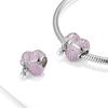 925 Pure Silver Pink Series Father Butterfly Bag Flower Charm Fit for Original Bracelet DIY Women's Exquisite Jewelry