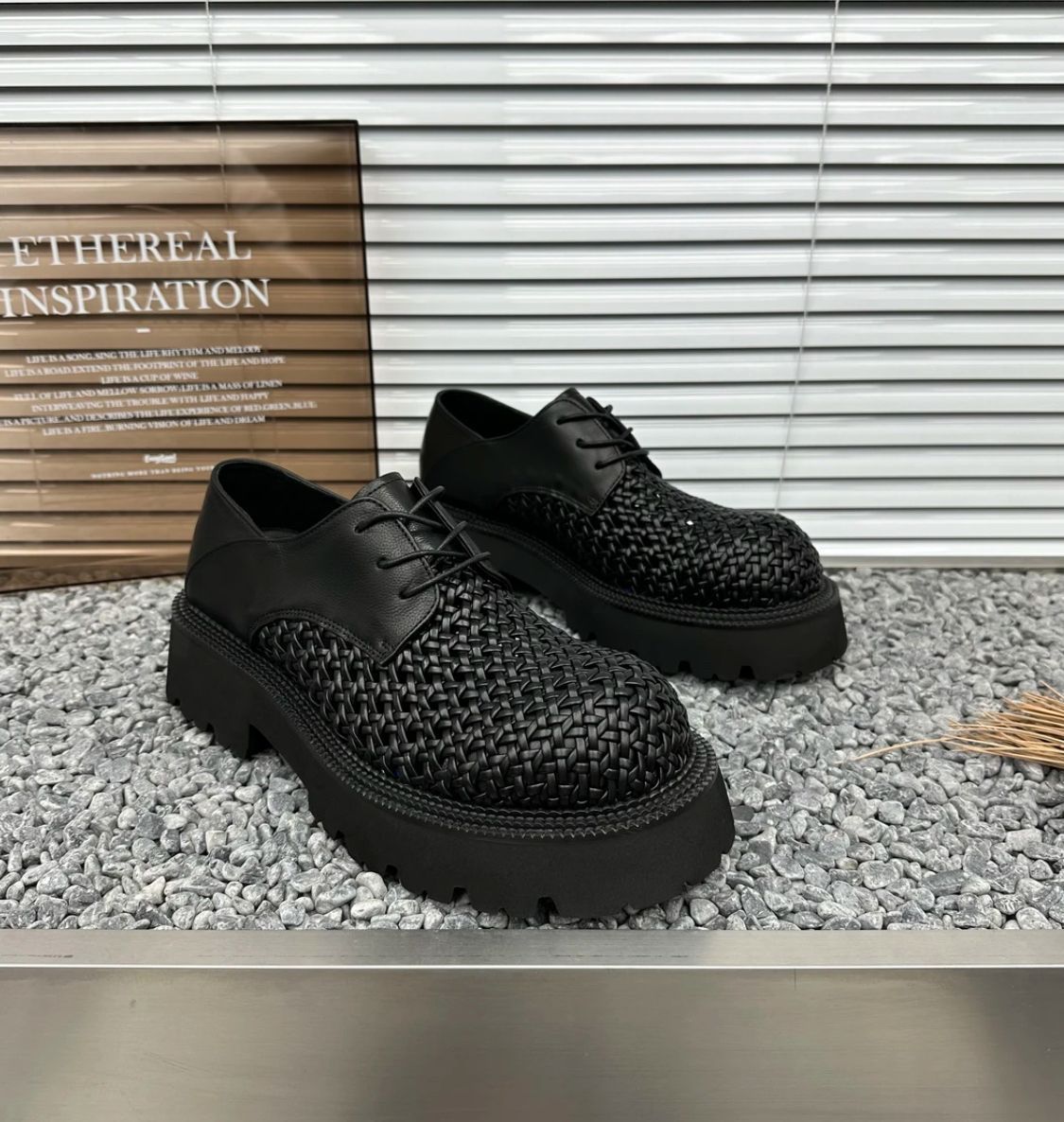 

Мужские летние туфли дерби, туфли из кожи с большой головкой, плетеные, дышащие лоферы, мужская обувь для увеличения роста, мужская обувь ручной работы высокого класса 44