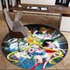 1pc Sailor Moon Anime Cartoon Design Round Carpet  Office Chair Mat, NonSlip Rug for Home Decor, Living Room, Bedroom, Game Room
