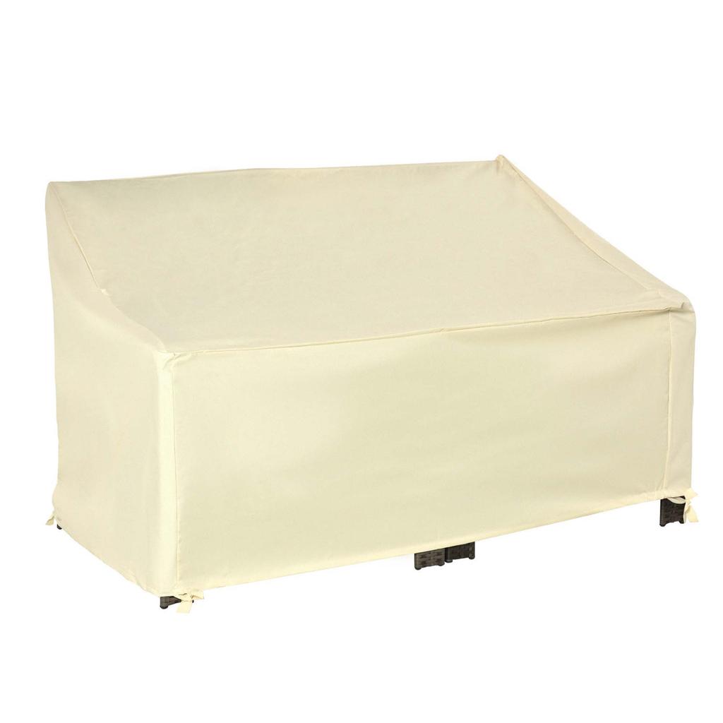 600D Oxford Cloth Furniture Cover, 2 Seater Sofa Protector for Garden Patio, Outdoor, Waterproof, Beige, 140L X 84W X 56/94H Cm