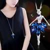 Girl Cartoon Pendants Sweater Chain Fashion Temperament Versatile Autumn and Winter Long Tassel Necklace Jewelry