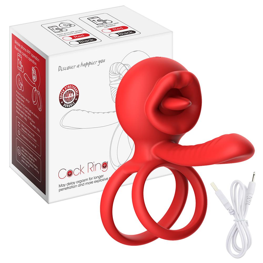 APP Control Penis Cock Ring Vibrator Penis Delayed Ejaculation Testicles Clit Nipple G Spot Stimulator Sex Toy for Couples 18+