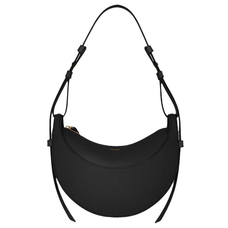Paris Niche Design Genuine Leather Crescent Saddle Bag - Fashionable Shoulder Messenger Bag
