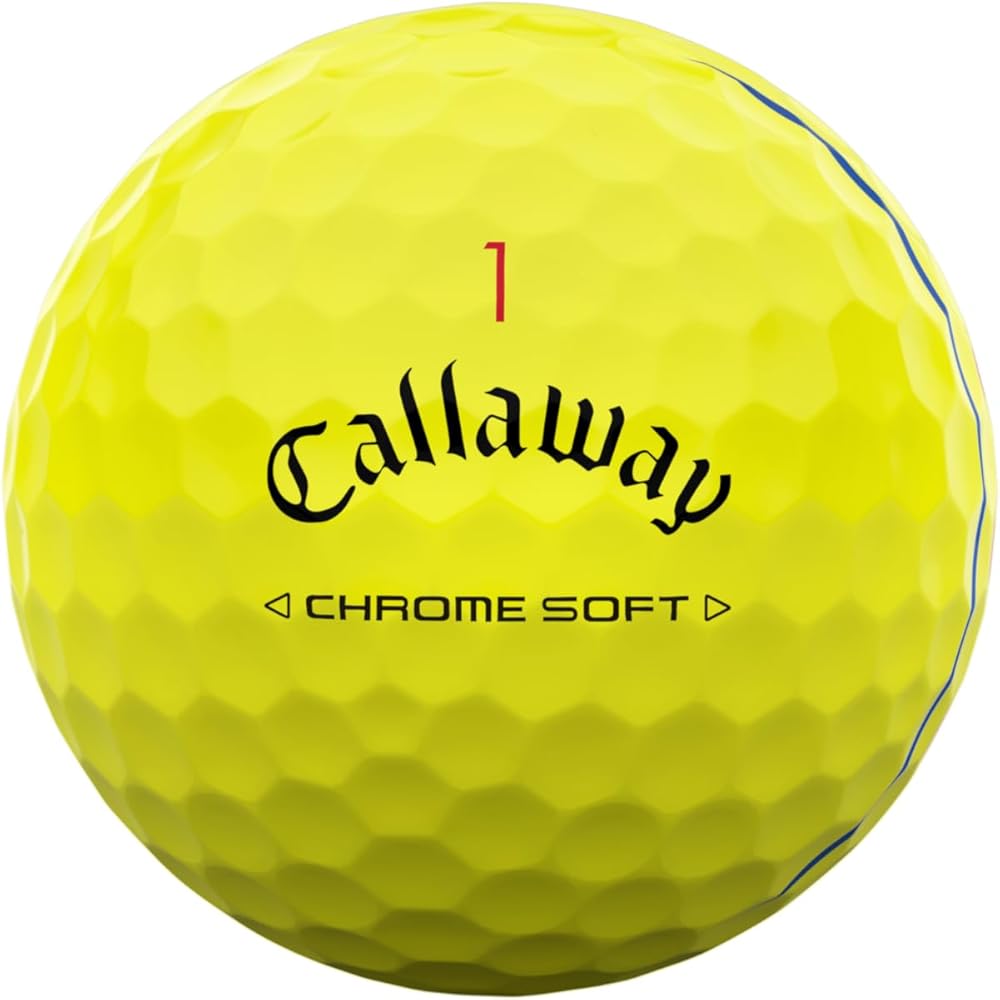 Callaway Chrome Soft Yellow Golf Balls 12 Count Triple Track 3-Piece Structure
