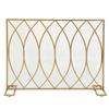 Gold Fireplace Screen Innovative Iron Single Panel Freestanding Screen for Home Living Room