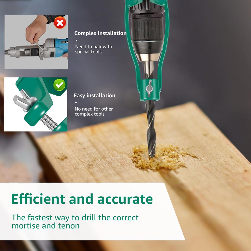 Nowy adapter do wierteł do otworów kwadratowych Uchwyt mocujący wiertło ze stali wysokomanganowej Nasadka do dłutowania Akcesorium do dłutowania w drewnie