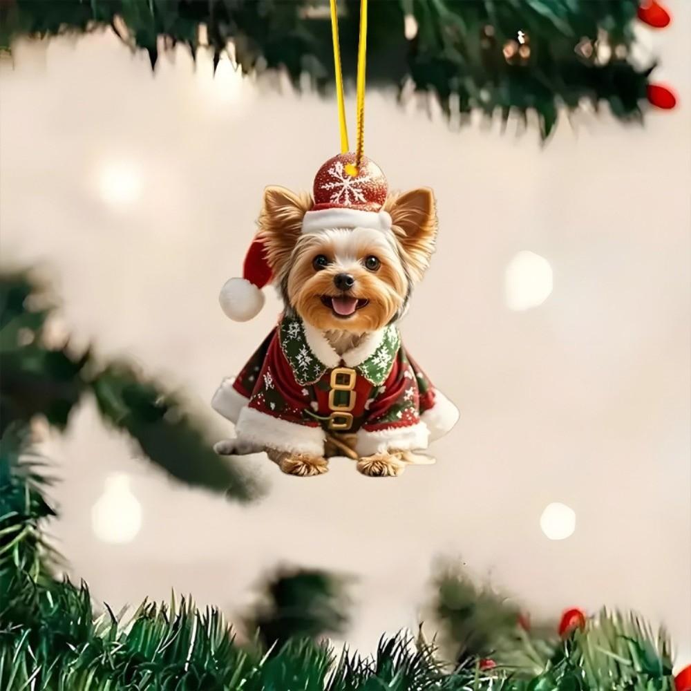 2D Flat Christmas Pendant Acrylic Car Horse Pendant Xmas Tree Hanging Ornament  New Year Gift