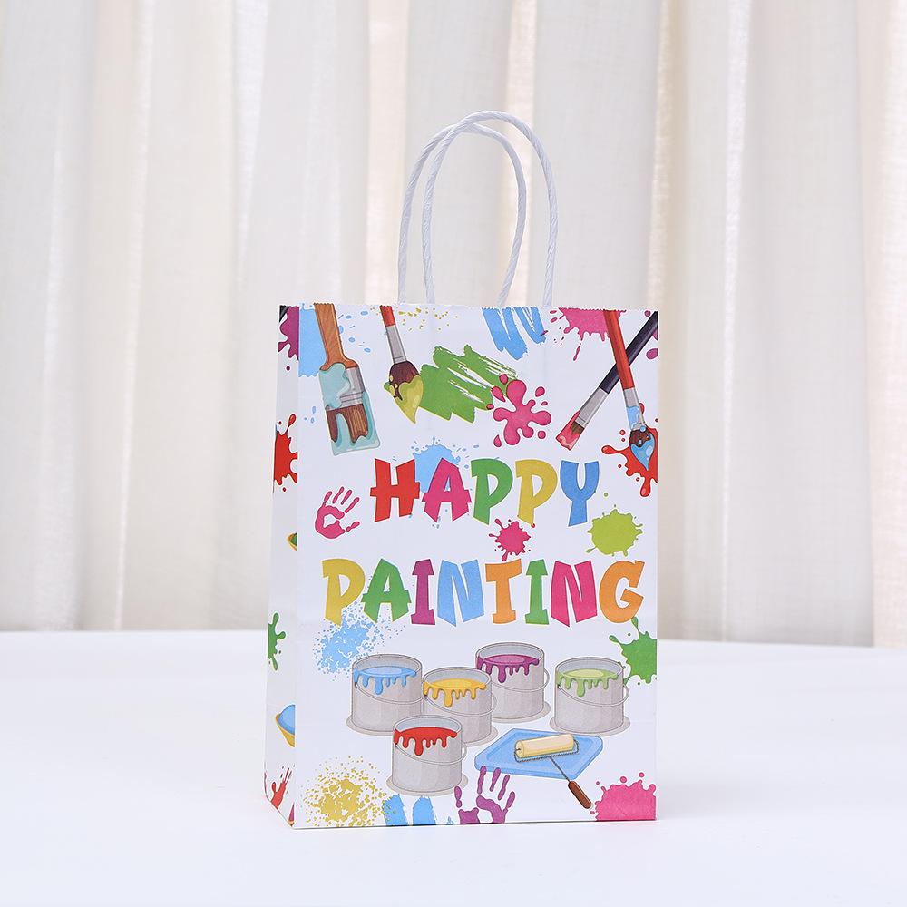 StoBag 2026 NEW Painting Theme Paper Bag Art Gift Wrapping Bag for Sweets Party Favor Birthday Return Bags Kids Drawing Supplies