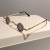 Vintage Steampunk Luxury Brand Designer Diamond Mini Small Round Sunglasses Women Sun Glasses For Men UV400 Hip Hop Metal Shades