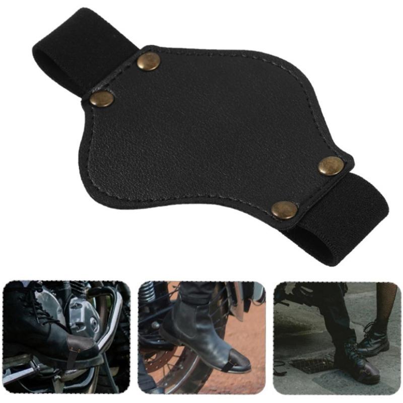 Anti Slip Cycling Shoe Covers with Elastic Strap Abrasion Resistant PU Leather Shoe Protectors For Outdoor Motorcycling