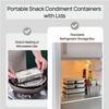 Reusable Stainless Steel Snack Containers with Lids, Stainless Steel Double Compartment Snack Box Containers Condiment Lunch Container with Lids, for