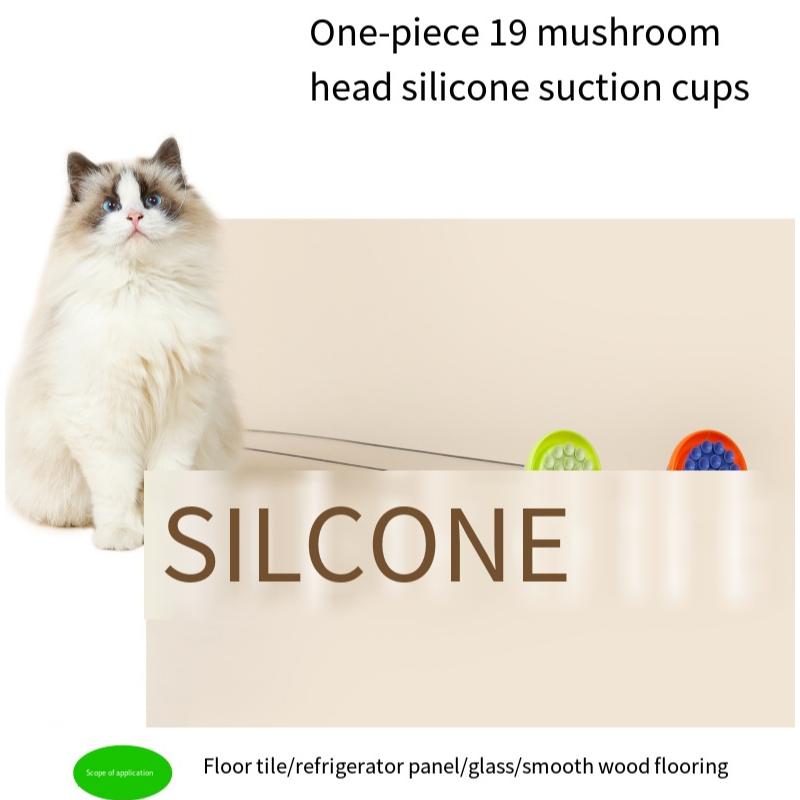 Suction Cat Teasing Rod Steel Wire Feather Replacement Head Bite Resistant Detachable Long Rod Self Hi Pet Cat Toy