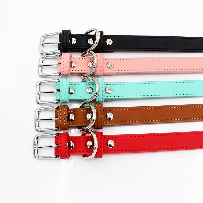 Affordable Comfort Dog Cat PU Leather Collar Adjustable Pet Accessories for Small Dogs Puppy Mascotas Supplies Collier Chien