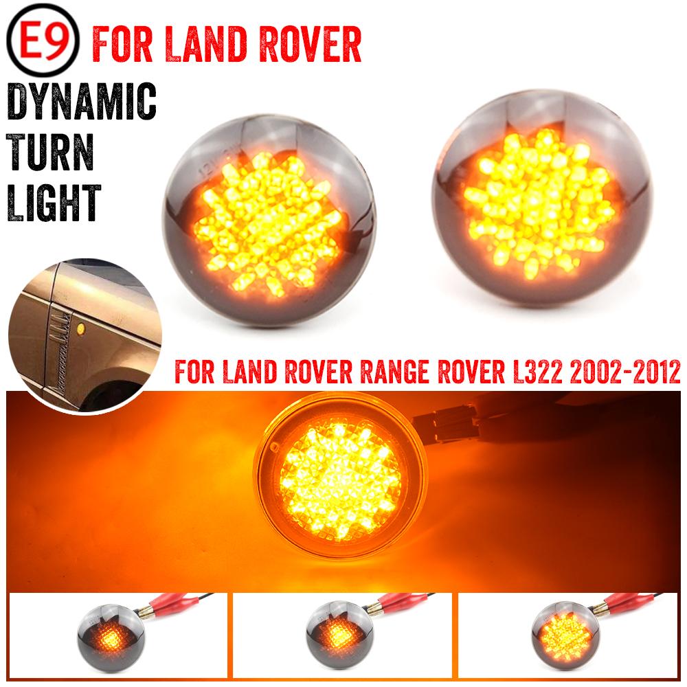 

Dynamic LED Turn Signal Side Marker Light For Land Rover Range Rover L322 2002-2012 Repeater Sequential Flasher Blinker Dynamic Smoked Black