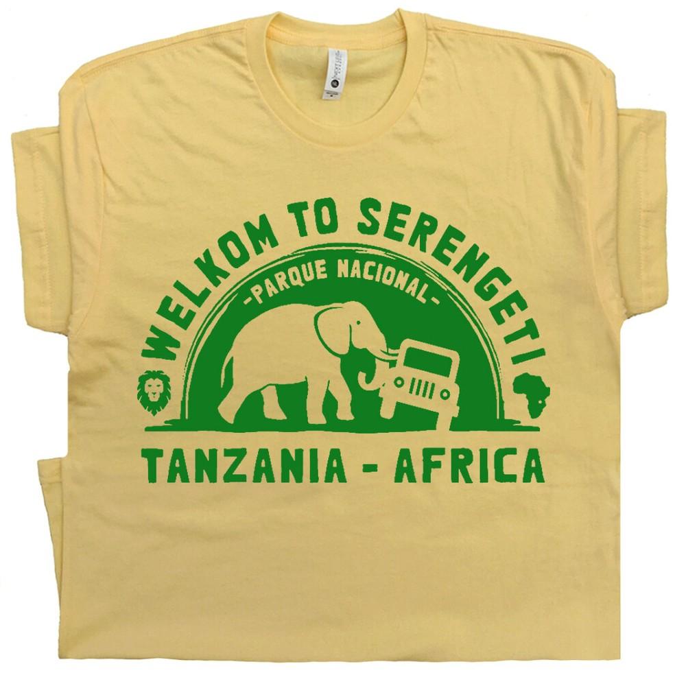 

Serengeti Africa T Shirt National Park Elephant Vintage Safari Tanzania 4XL