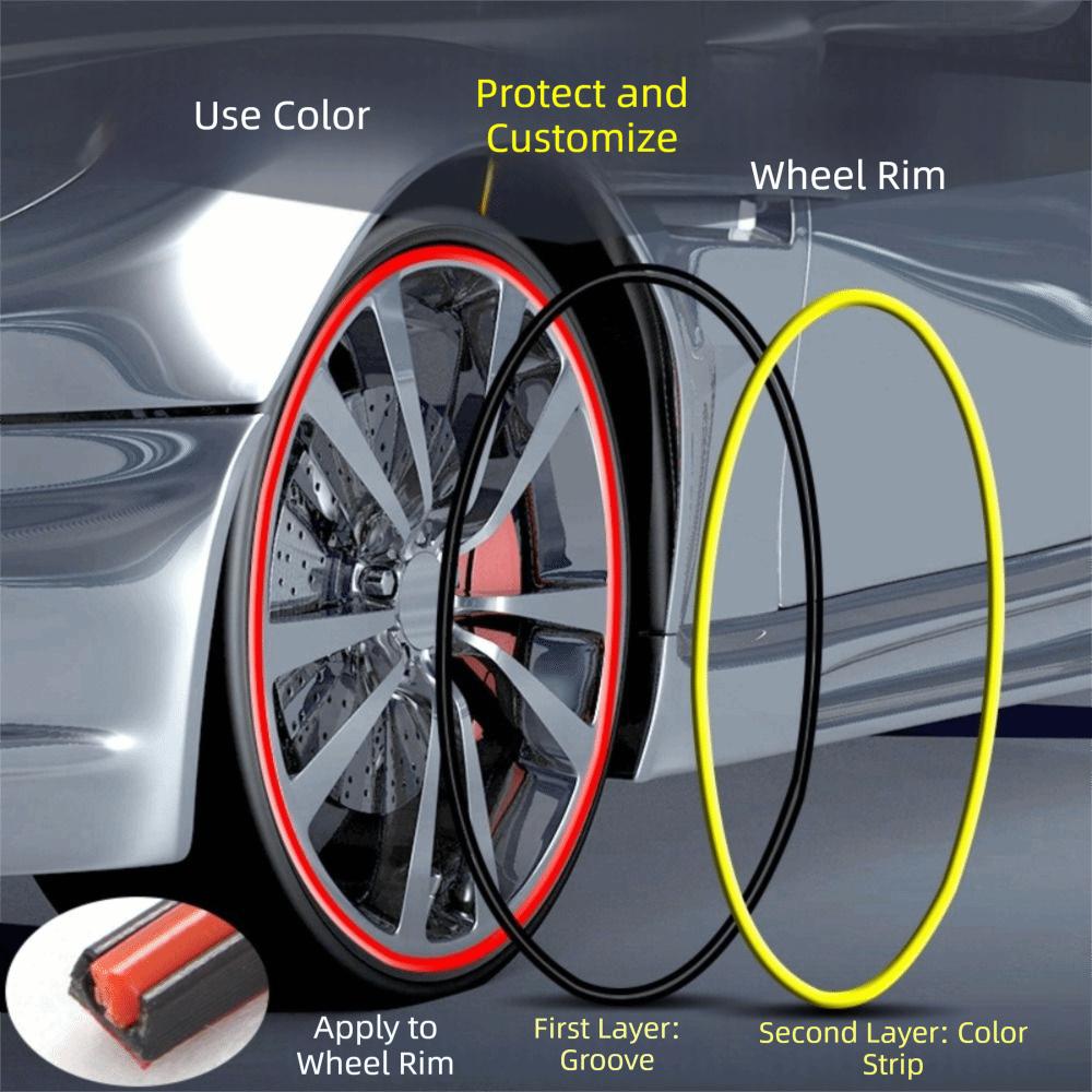 Anti-Scratch Wheel Hub Decorative Strip Full Rim Cover Tire Protective Ring  Tire Modification