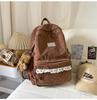 Korean Style Girls Backpack With Bow Pattern For School And Travel Purposes