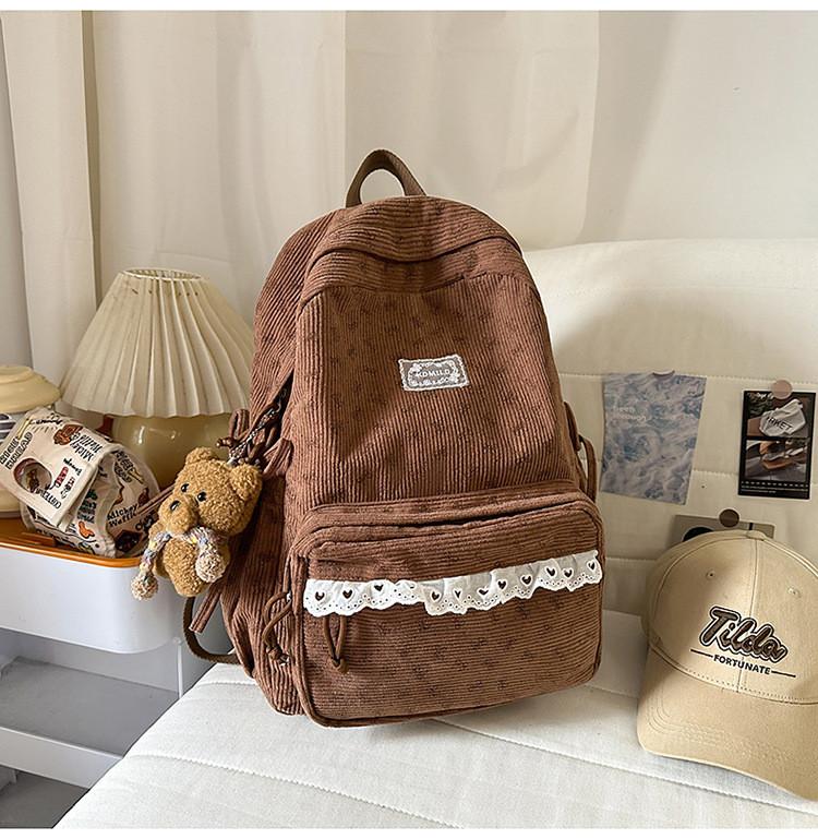 Korean Style Girls Backpack With Bow Pattern For School And Travel Purposes