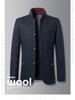 Men’s Autumn & Winter Business Woolen Jacket - Stand-up Collar, Thickened Fashion Coat for Middle-Aged