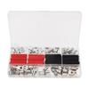 140Pcs/Box Bare Open Barrel Lugs Kit 70Pcs Cable Lugs + 70Pcs Red & Black Heat Shrink Tubing