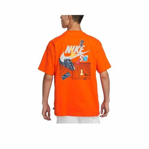 Nike Men s Orange Skateboard Graphic Crew Neck Short Sleeve T-Shirt EU XL оранжевый