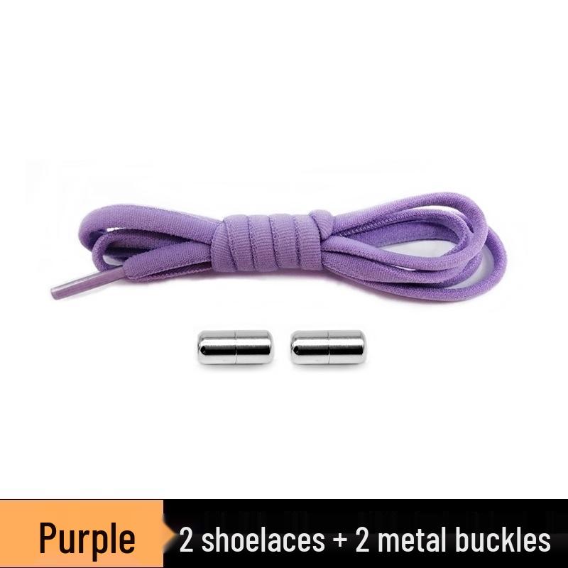 Semicircular No-Tie Elastic Shoelaces with Metal Capsule Buckle Shoe Accessories